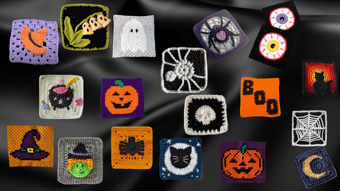 25 Halloween Granny Squares to make