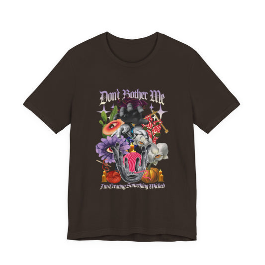 Floral Gothic Tee: "Don't Bother Me" Skull & Bloom Graphic Shirt