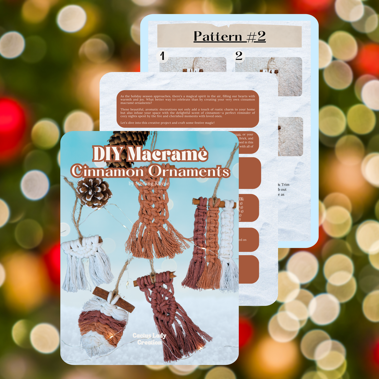 DIY Kit - Macramé Cinnamon Ornament (5 Pack)