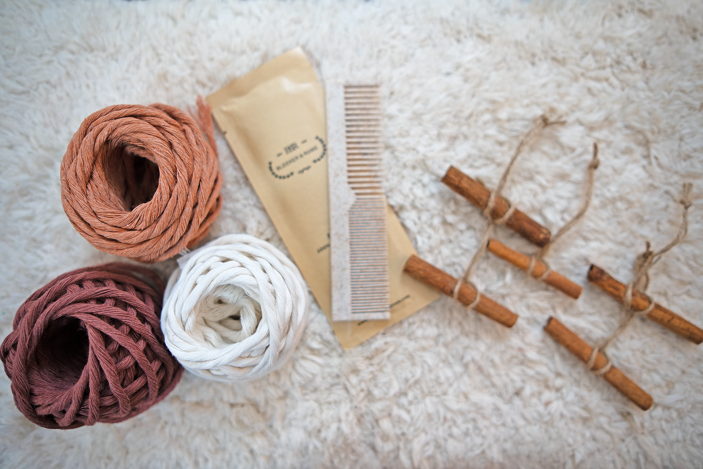 DIY Kit - Macramé Cinnamon Ornament (5 Pack)