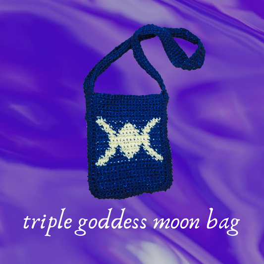 Triple Goddess Moon mini tote bag pattern