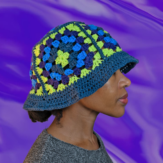 Granny Square Bucket Hat Crochet Pattern