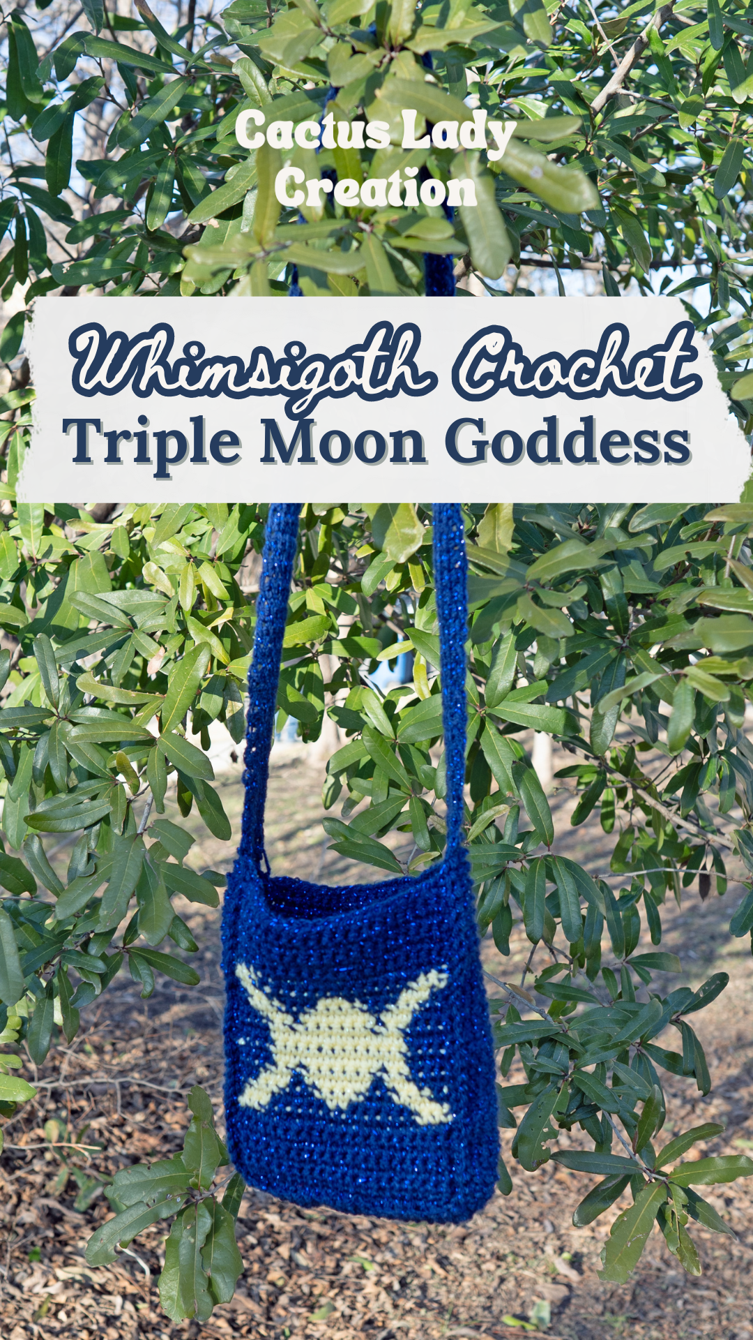 Triple Goddess Moon mini tote bag pattern